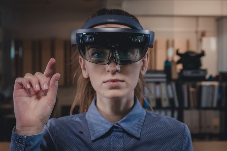 Women wearing VR headsets