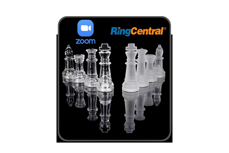 Illustration showing Zoom and RingCentral playing chess