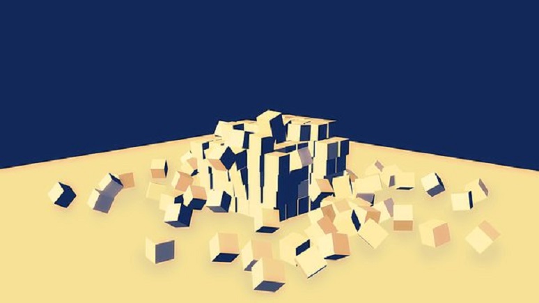 Cubes showing disruption