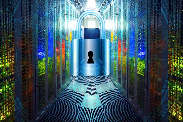 photo illustration showing cyber lockdown