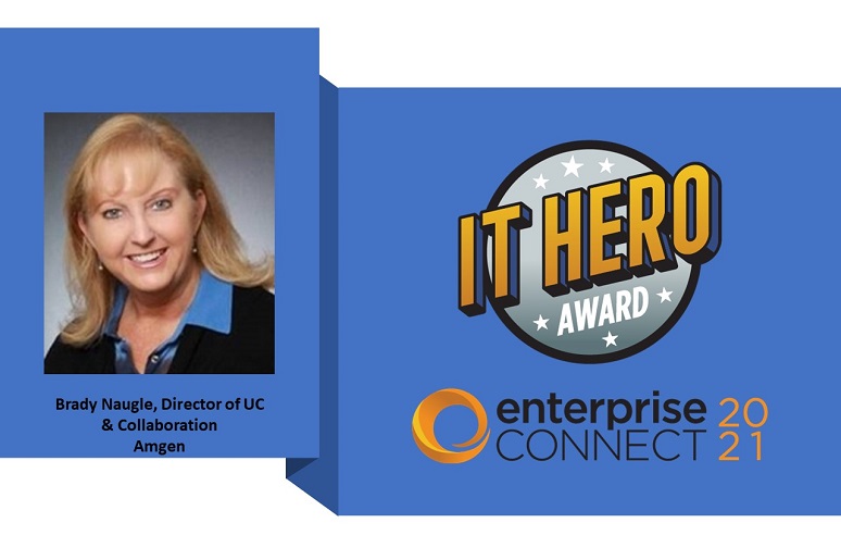Photo of Brady Naugle, IT Hero Award winner, and IT Hero Award logo