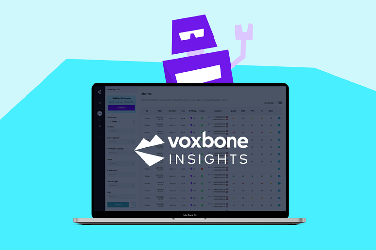 Voxbone Insights logo on computer screen