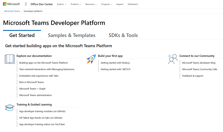 Microsoft Teams Developer Platform