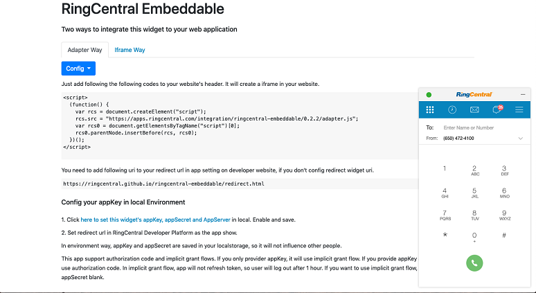 RingCentral Embeddable