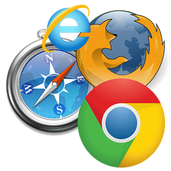 Chrome, Edge, Firefox, Safari  browser logos