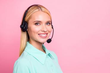 Photo of happy contact center agent