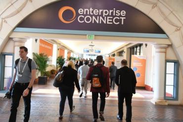 Picture of people entering the Enterprise Connect conference area