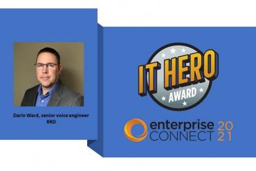 Photo of IT Hero Award winner Darin Ward with award logo