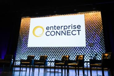 Photo of Enterprise Connect stage, ready to begin a session