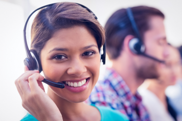 Photo of happy contact center agent