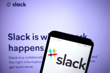The Slack app on a phone