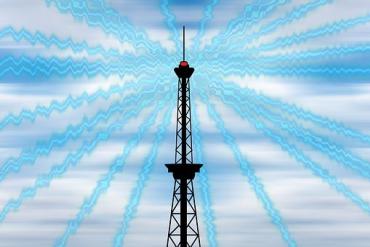 Radio waves from cell tower
