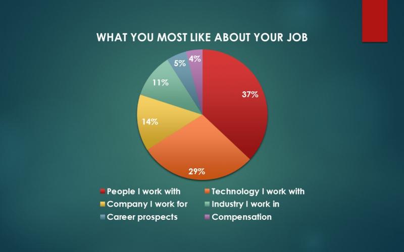 Chart showing what IT pros most like about their jobs
